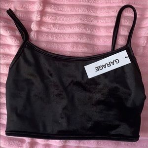GARAGE SILK CROP TOP/OPEN BACK